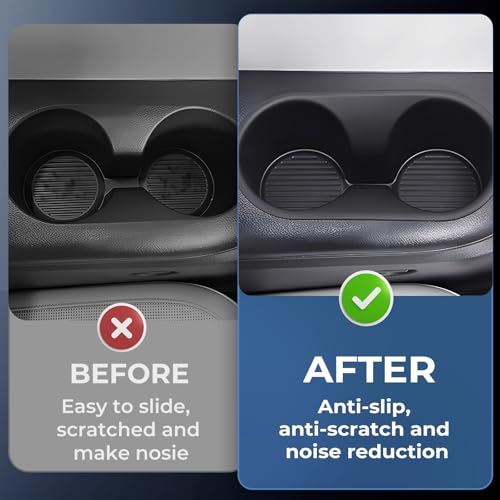 Image of Third Row Cup Holder Inserts for Hyundai Palisade, Center Console Interior Accessories TPE Car Cup Holders Covers Protector for 2026 Palisade, Black