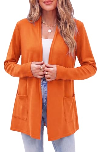 Image of Newchoice Womens Lightweight Long Sleeve Cardigans with Pockets Summer Casual Open Front Sweater Cardigan Duster