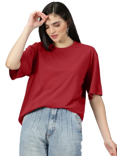 Image of RodZen Women's Cotton Blend Basic Oversized T-Shirt