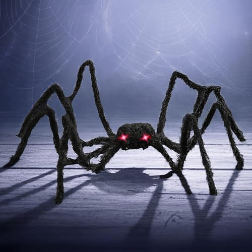 PREXTEX Halloween Spider with Light Up Eyes (LED Lights) - Decorations...