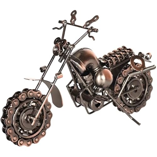Metal Motorcycle Model - Collectible Moto Decor, Ideal Motorcycle Gifts for Men, Handcrafted Metal Replica for Study/Office/Living Room Decoration (Copper-Oversized)