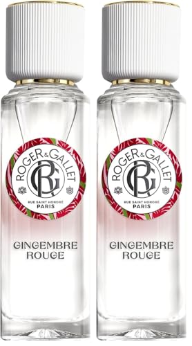 Roger&Gallet - Eau Parfumée Bienfaisante Gingembre Rouge 30ml - Baies roses Gingembre Benjoin - 92% d'ingrédients d'origine naturelle (Lot de 2)