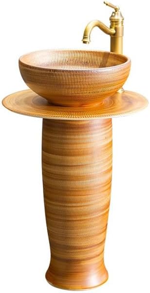 Pedestal Sink Vanity Ceramic Column Sink Wash Basin Balcony Bathroom Column Basin Wash Basin Bathroom Pedestal Sink