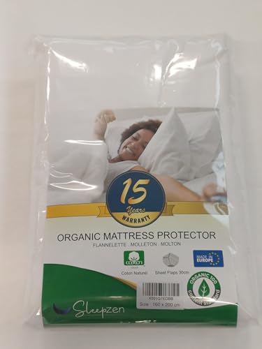 SLEEPZEN Mattress Protector 70x200 cm Fitted Sheet 100% Organic Cotton Flannel, Absorbent, Hypoallergenic - Image 2