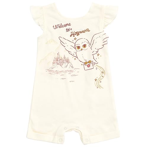 Harry Potter Hedwig Owl French Terry Romper and Headband Newborn to Toddler3