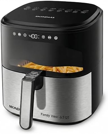 Mondial - Air Fryer Digital Visor Inox 5.3QT Capacity - High Powe...