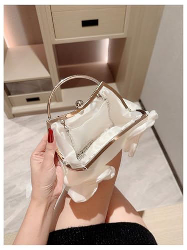 Image of Verdusa Women's Bowknot Evening Bag Ruched Clutch Purse Party Handbag with Chain Strap