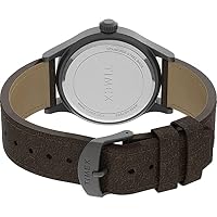 Timex Men's Expedition Scout 40mm Watch – Gunmetal Case Khaki Dial with Dark Brown Leather Strap — image 4