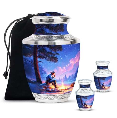 Image of Cowboys Urn Ash Burials for Human Ashes 1 Large & 2 Small | Ashes Urn Human Remains, Decorative Urns