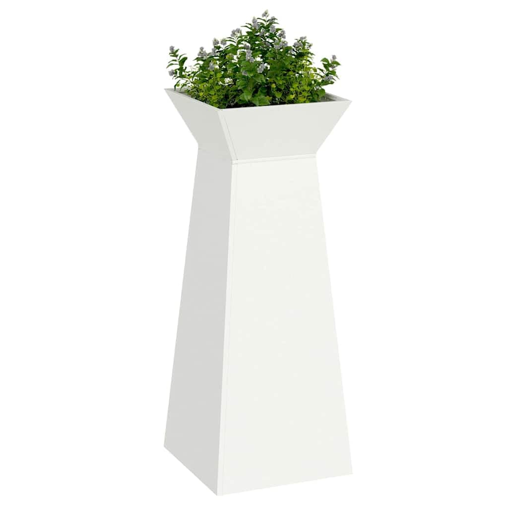 Säulen Pflanzer Weiß 40 x 40 x 100 cm, Blumen Topf pflanz gefäß kübel für Garten terrasse Balkon und fensterbank, Outdoor deko für kräuter gemüse Orchidee Bonsai Kaktus