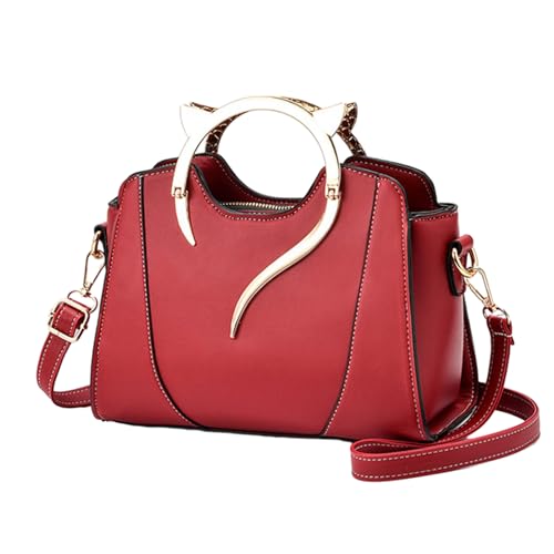 Sac à bandoulière en cuir PU pour femme avec poignée chic et fermeture éclair
