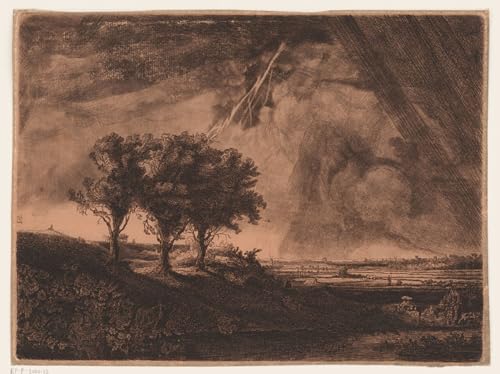 Tableau trois arbres avec éclair William Baillie 60x90cm pour habiller un grand mur vide