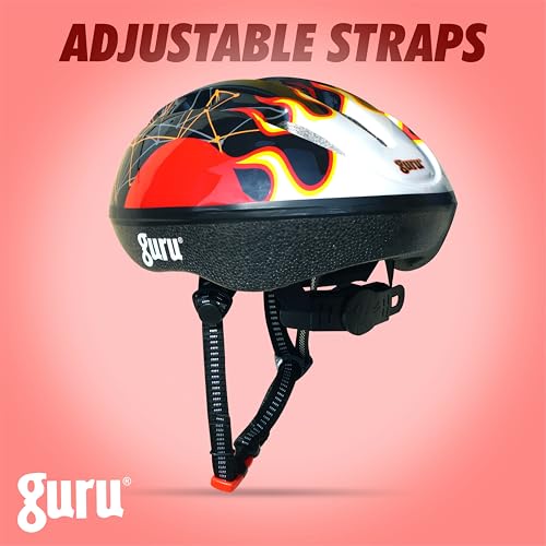 Image of GURU Cycling Helmet, Light Weight with Superior Ventilation, Helmet for Mountain, Road Bike & Skating Helmet with Premium Black EPS Foam Lining, Ideal for Adults and Kids