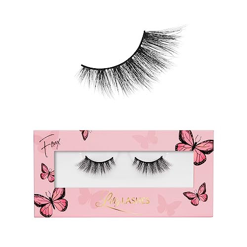 Lilly Lashes Butterfl'eyes Faux Mink Lashes, Half Lashes Natural Look & Feel, False & Reusable Eyelashes 20x, No Trimming + Easy to Apply, Round Style, Lash Glue not Included, 13mm (Sassy)