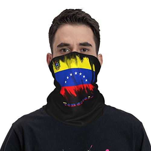 Venezuela Flag Venezuelan Seamless Neck Gaiter Face Mask Seamless UV Protection Shield Scarf Bandana for Motorcycle Cycling Riding Running Headbands White4