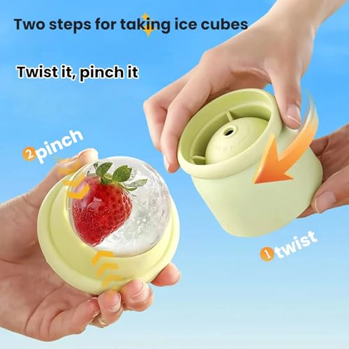 Molde para 4 bolas grandes de hielo de silicona miniatura 3