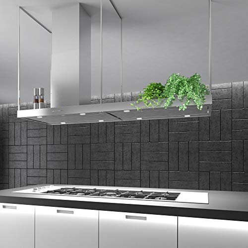 Image of Futuro Futuro Europe Series Island Mount Range Hood, Italian Stainless Steel Ceiling Chimney Hood with Perimeter Suction & Multi-Speed Blower (72 inch)