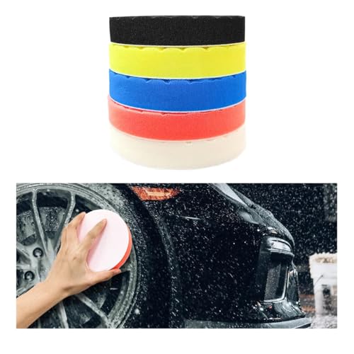 Kit de 5 tampons de polissage Aputoxz, tampons de polissage de 7 pouces pour polisseuse de voiture, polissage et lustrage, plateau de support et tampons de...
