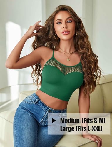 Image of Avidlove Sexy Tops for Women Fishnet Crop Tops Y2k Bralette Hollow Out Camisole Going Out Lingeries Top