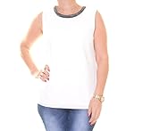 Calvin Klein Women's Shell with Beading At Neck