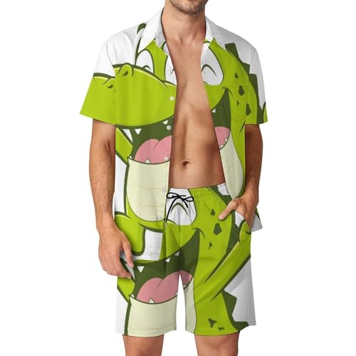 Chemise Hawaïenne Homme Dinosaure ensemble de plage pour un été fun et mémorable