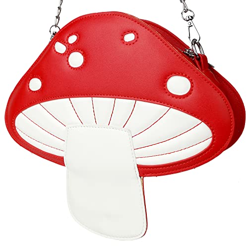 QiMing Mushroom Shoulder Purses,PU Lovely Botany CrossBody Bag for Girl Women2