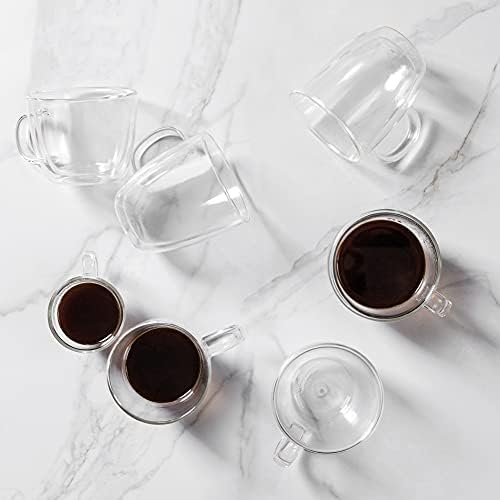 Bodum 10602-10 BISTRO Espresso Mugs Set (Double-Walled, Dishwasher Safe, 0.15 L/5 oz) - Pack of 2, Transparent