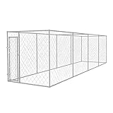vidaXL Perrera de Exterior 8x2x2 m Acero Galvanizado 16 m² Jaula Perros Macota