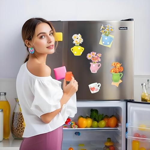 8 imanes mini jarrón cerámico para refrigerador miniatura 6