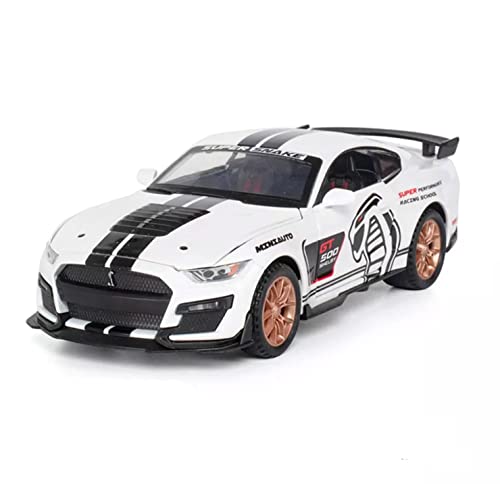 Minniq STORE Mustang Cobra GT-500 1:32 Model Car with Box, Zinc Alloy Pull Back Toy car with Sound and Light for Kids Boy Girl Gift [Colors as Per Stock] (Mustang Cobra GT-500 1:32)