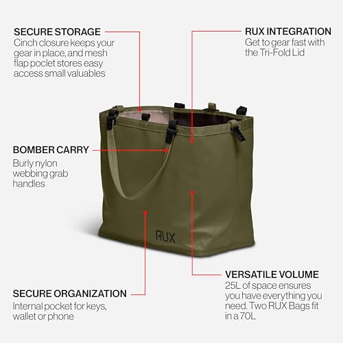 25L Modular Utility Tote (Green) - Lightweight, Flexible Tote Made For Modular Organization - Use It Inside The RUX 70L Or Solo For Everyday Carry And Camp Essentials4