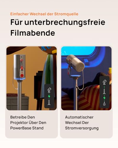 XGIMI PowerBase Standfuß,5h Video mit Projektor/12h Musik, Schnelle Befestigung, Leicht & Tragbar, 2-in-1 (Stativ + Powerbank), Kompatibel MoGo 4 Series Projektor