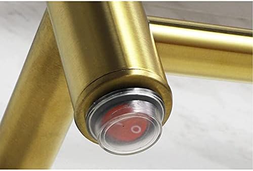 Modern Stainless Steel Electric Heated Towel Rack with Top Shelf Wall Mounted Bathroom Drying Rack and Hardwired Towel Warmer (Gold Plug)