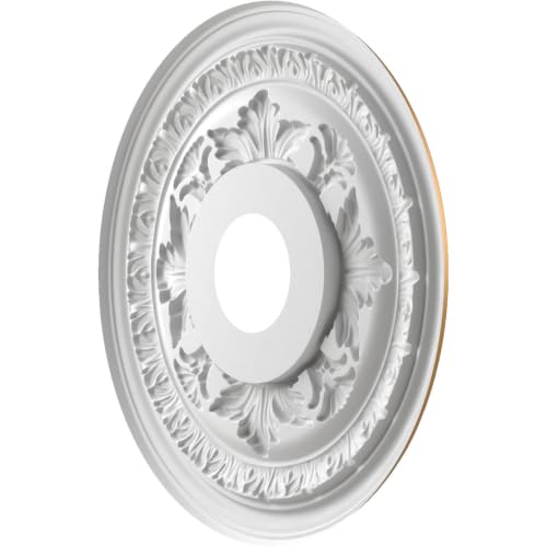 Image of Ekena Millwork CMP16BABGL Baltimore Thermoformed PVC Ceiling Medallion (Fits Canopies up to 6 1 /2 inch), 16 inchOD x 3 1 /2 inchID x 1 inchP, Bright Coat Gold