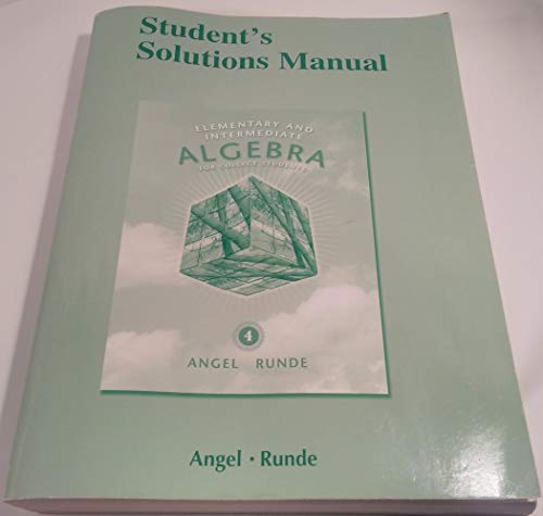 Student Solutions Manual for Elementary & Inter... 032165238X Book Cover