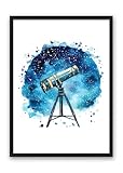 Generisch Din A4 Kunstdruck ohne Rahmen - Teleskop - 
