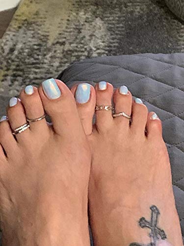 Qwalit QQ529TOE6PA1S Toe Rings For Women Toe Rings Silver Toe Ring Women Flower Knot Simple Open Adjustable Toe Rings Wave Tail Ring Foot Ring Jewelry thumb #2