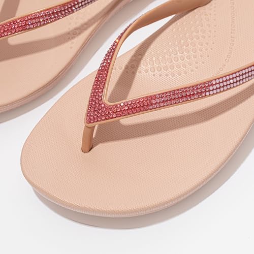 Image of FitFlop Womens iQushion Sparkle Ergonomic Flip Flops for Walking, Lightweight Waterproof Cushioned Thong Sandals for Women with Non Slip Bottom and Arch Support | Lightweight Waterproof Walking Sandals w /Cushioned Comfort & Arch Support
