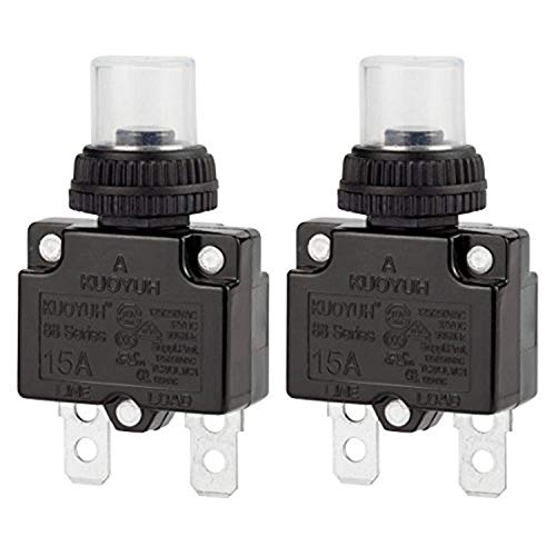 Circuit Breaker,DIYhz Thermal Overload Circuit Breaker 88 Series 15A 32V DC 125/250VAC 50/60Hz