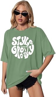 London Hills womens LH_T_OS_STAY_GROOVY_WOMEN_109_GREEN T-Shirt (pack of 1)