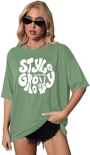 London Hills womens LH_T_OS_STAY_GROOVY_WOMEN_109_GREEN T-Shirt (pack of 1)