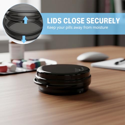 Image of HANNEA 4Pack Small Pill Box, Travel Pill Case Portable Daily Mini Medicine Case Holder for Pocket Purse Briefcase Travel Medicine Cod Liver Oil Storage Box