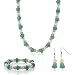 Gem Stone King 18" Simulated Turquoise Howlite & Cultured Freshwater Pearl & Spacers Necklace + Earrings