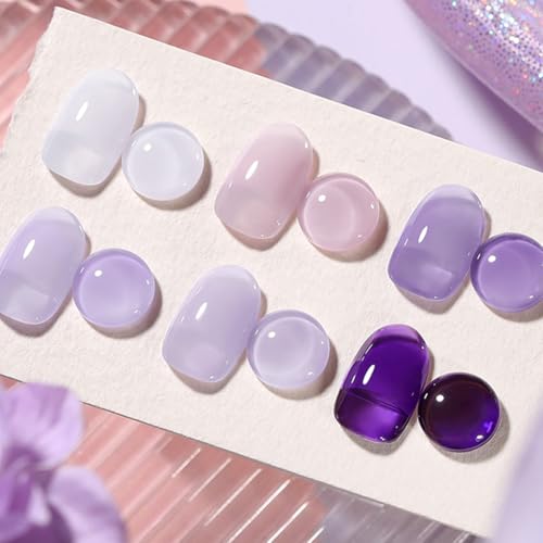 Born Pretty Jelly Purple Gel Nail Polish Sheer Translucent Lavend...