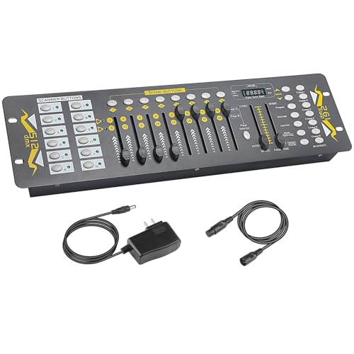 Dmx Controller 192 Channel Dmx Light Controller for Dj Lights, Dmx Controllers with XLR Cables Dmx 512 Controller, Dmx512 Lighting Controller Dmx Control Board for Stage Lights Dmx Console