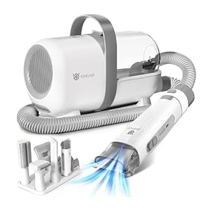 SISIGAD Dog Grooming Kit,Pet Hair Vacuum,Dog Grooming & Low Noise Hair Vacuum,Professional Clippers Nail Trimmer Grinder,7 Pet Grooming Tools for Dogs Cats and Other Animals