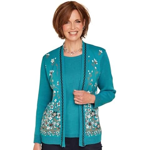 Chums Floral Jacquard Mock Twin Set Teal Cover