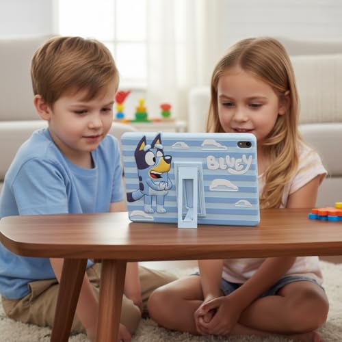Image of Bluey Kids iPad Case - 10.9 Inch Case for iPad 10th Generation (2022) & A16 11th Generation 11 inch (2025) - Tablet Cover with Stand, Shockproof Silicone Protector