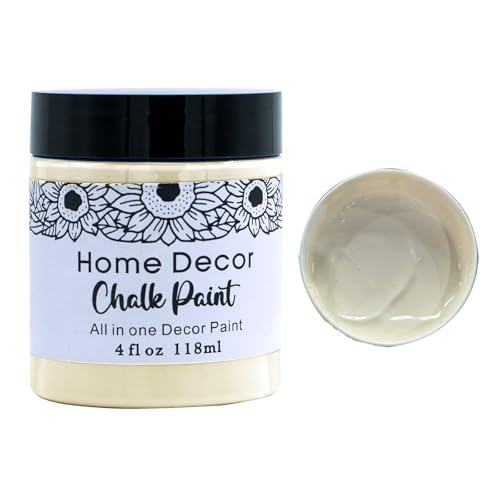 Image of DGAGA 4OZ Cream Furniture Paint Cream Matte Finish Wood Cabinet Sea Blue Chalk Paste Odorless No Sanding DIY Home Decor Chalk Paint for Wooden Furniture, Crafts, Table, Chair
