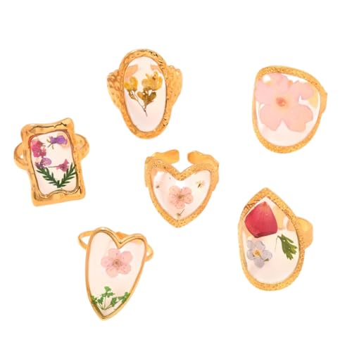 Simple Style Stainless Steel Ring For Women 2025 New Flower Love Adjustable Finger Fashion Jewelry Accessories Wedding Gifts